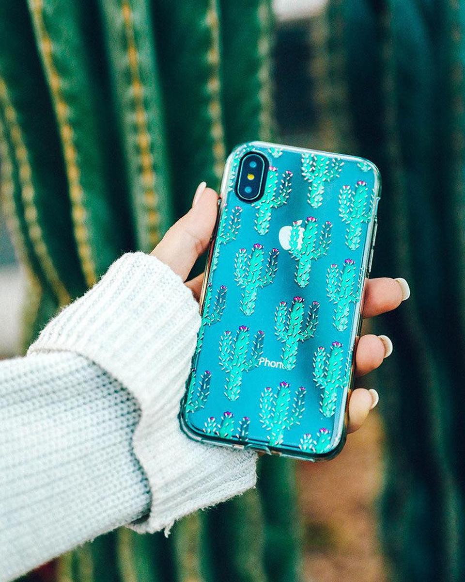 Cactus Patterned Clear Floral Samsung Case - Image 8