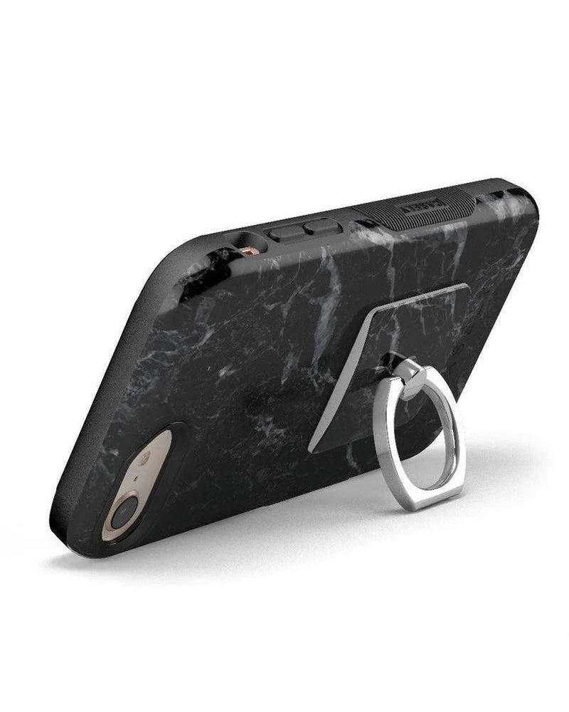 Black Pearl | Classic Black Marble Phone Ring - Image 4