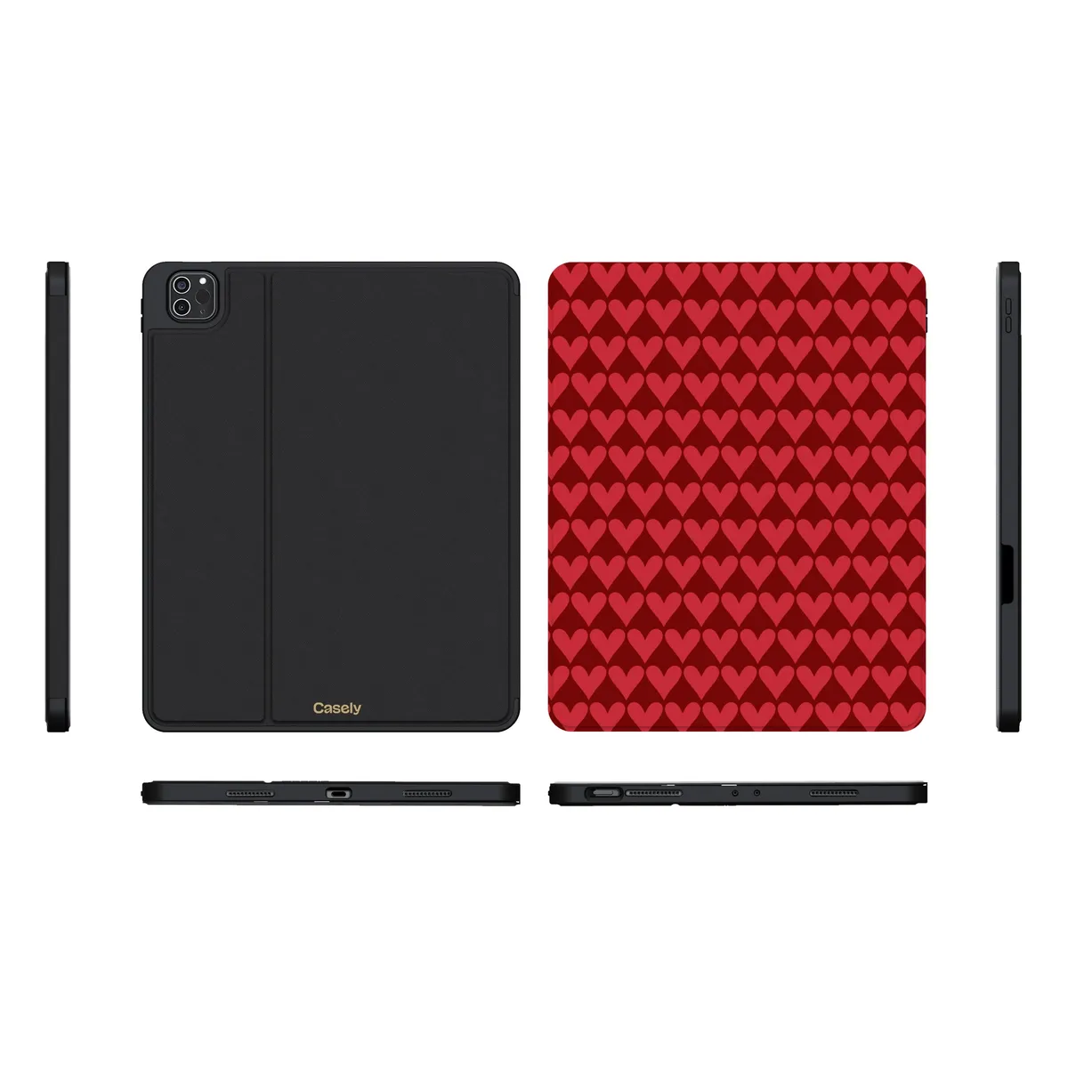 Crazy in Love | Red Hearts iPad Case - Image 5