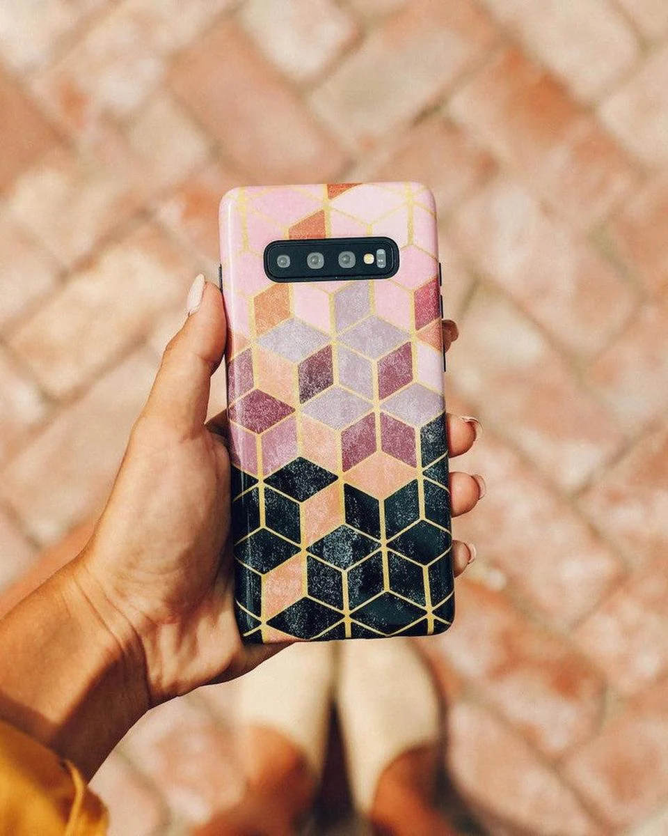 Stepping Up | Geo Rose Gold Marble Samsung Case - Image 13