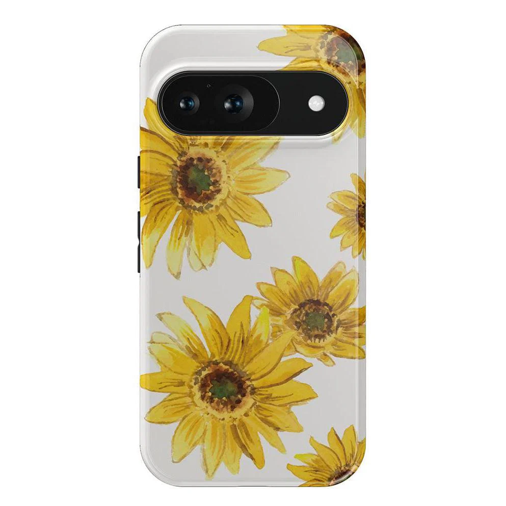 Golden Garden | Yellow Sunflower Floral Google Pixel Case - Image 16