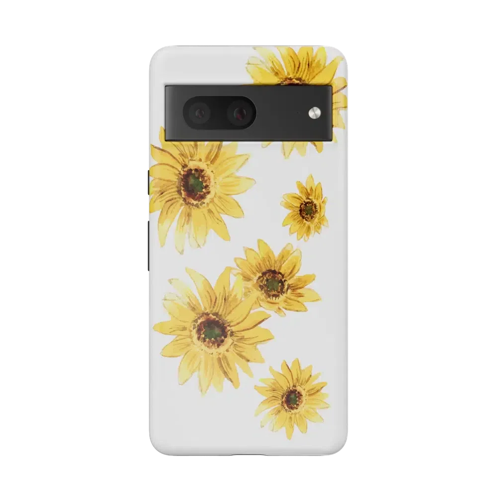 Golden Garden | Yellow Sunflower Floral Google Pixel Case - Image 7