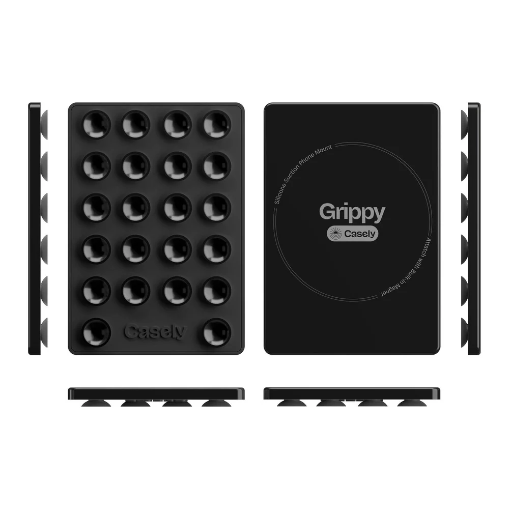 Grippy | Black Silicone Suction Phone Mount with MagSafe - Image 3