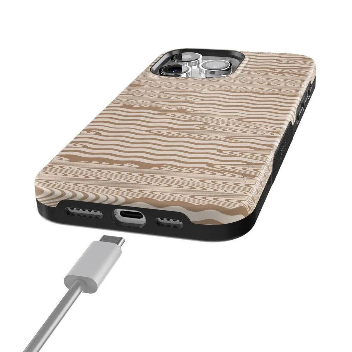 Mocha Ripple | Brown Waves Case - Image 106