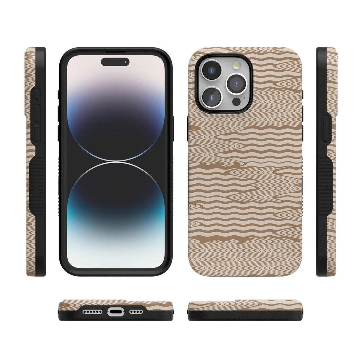 Mocha Ripple | Brown Waves Case - Image 107