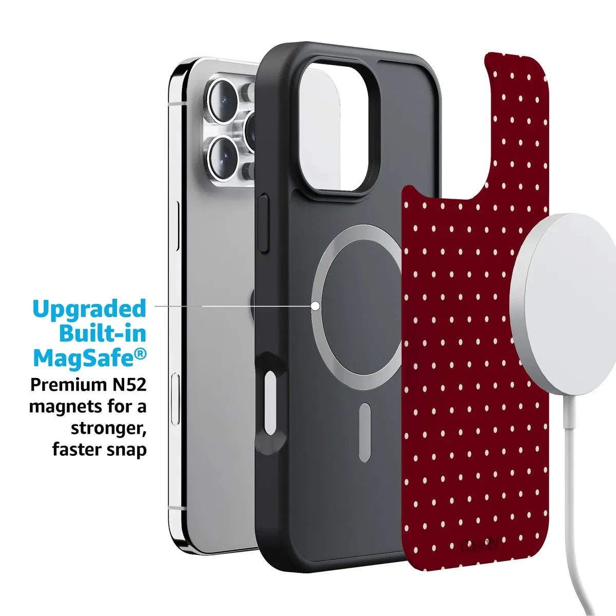 On the Dot | Maroon Polka Dot Case - Image 214