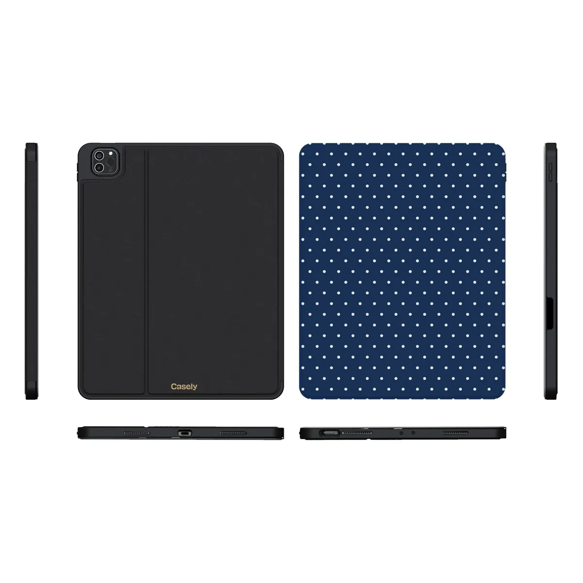 On the Dot | Navy Polka Dot iPad Case - Image 5