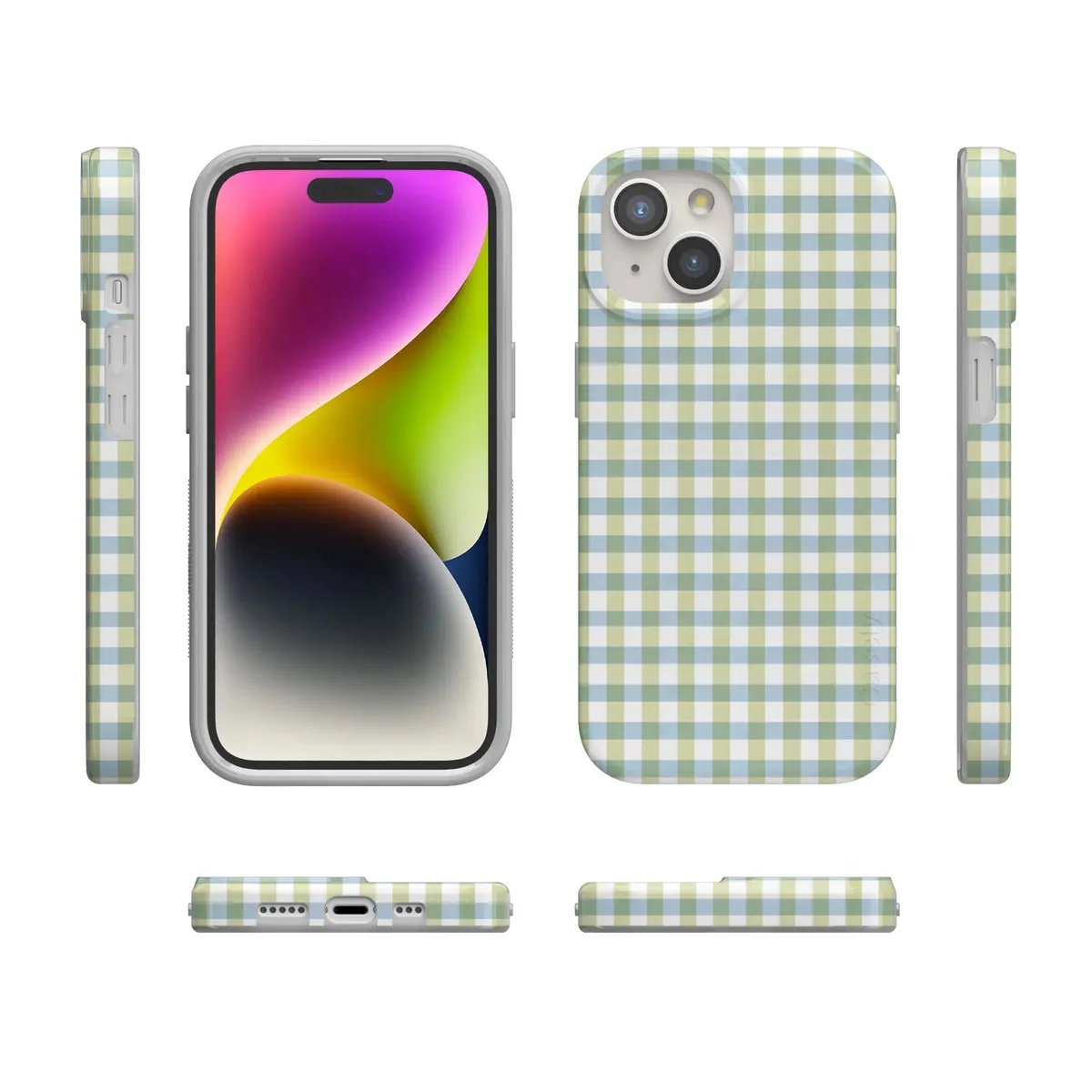 Pastel Picnic | Blue & Green Gingham Case - Image 80