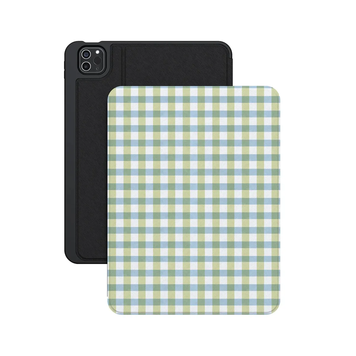 Pastel Picnic | Blue & Green Gingham iPad Case - Image 17