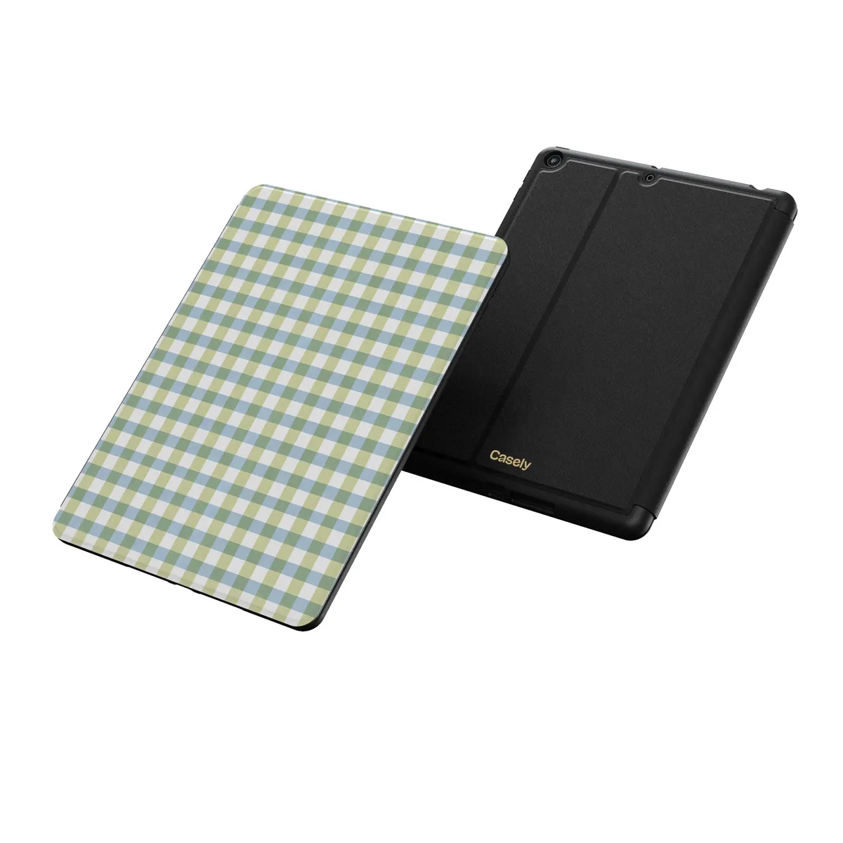 Pastel Picnic | Blue & Green Gingham iPad Case - Image 26