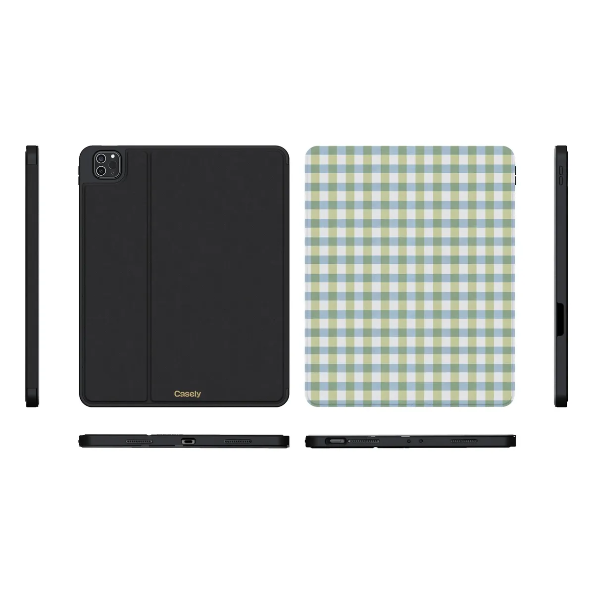 Pastel Picnic | Blue & Green Gingham iPad Case - Image 5