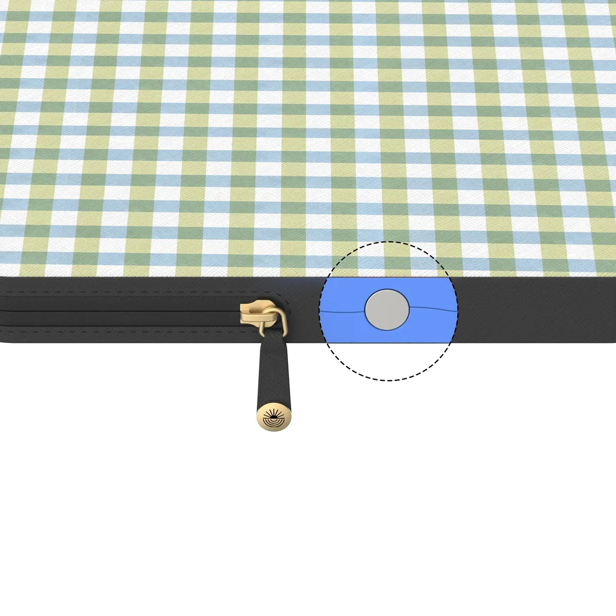 Pastel Picnic | Blue & Green Gingham Laptop Case - Image 15