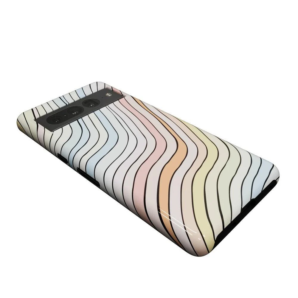 Ride The Wave | Pastel Rainbow Lined Google Pixel Case - Image 11