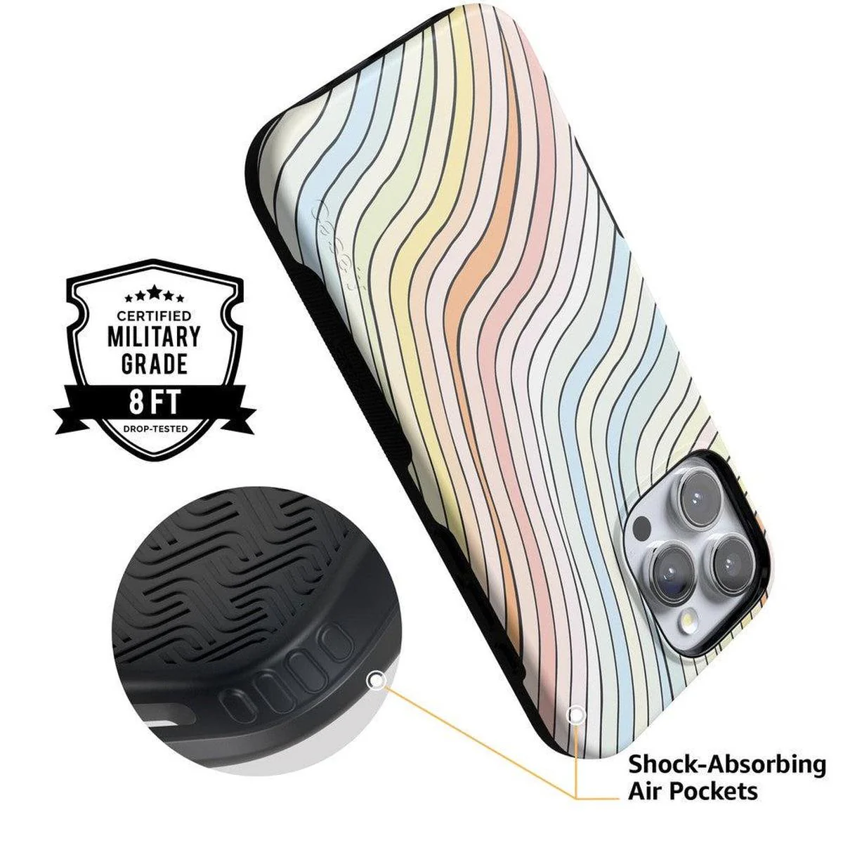 Ride The Wave | Pastel Rainbow Lined Case - Image 101