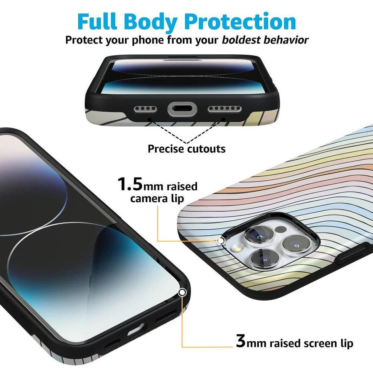Ride The Wave | Pastel Rainbow Lined Case - Image 104