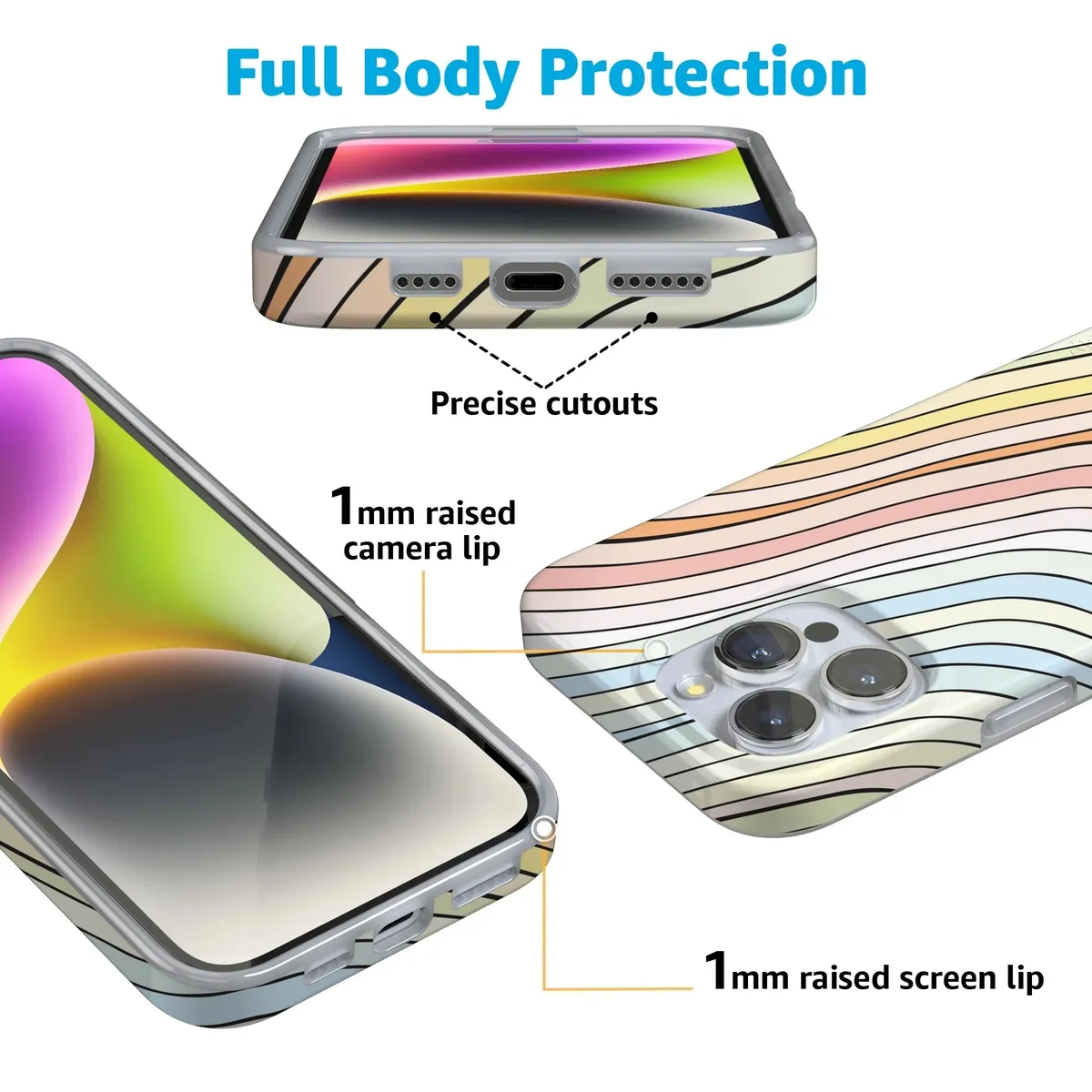 Ride The Wave | Pastel Rainbow Lined Case - Image 140