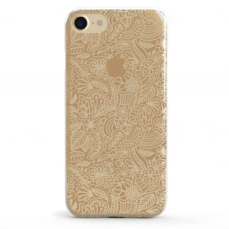 Floral Mandala | Rose Gold Clear Case - Image 24