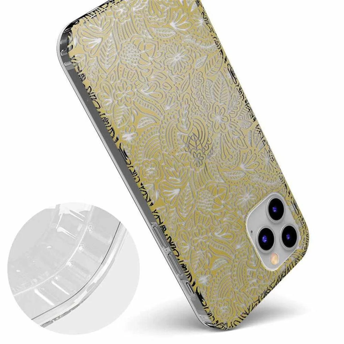 Floral Mandala | Rose Gold Clear Case - Image 29