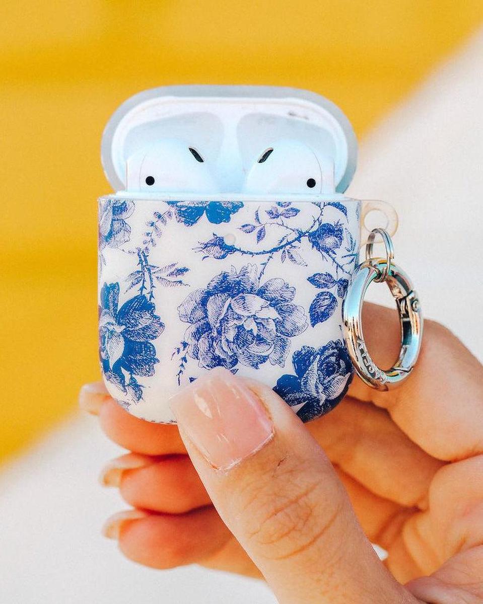 Rose to Fame | Blue & White Rose Floral AirPods Case - Image 7