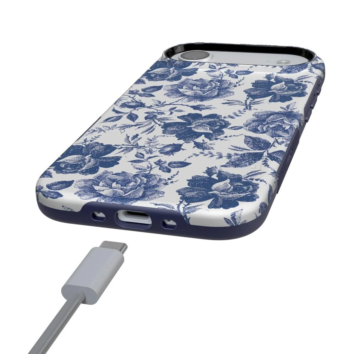 Rose to Fame | Blue & White Rose Floral Case - Image 109