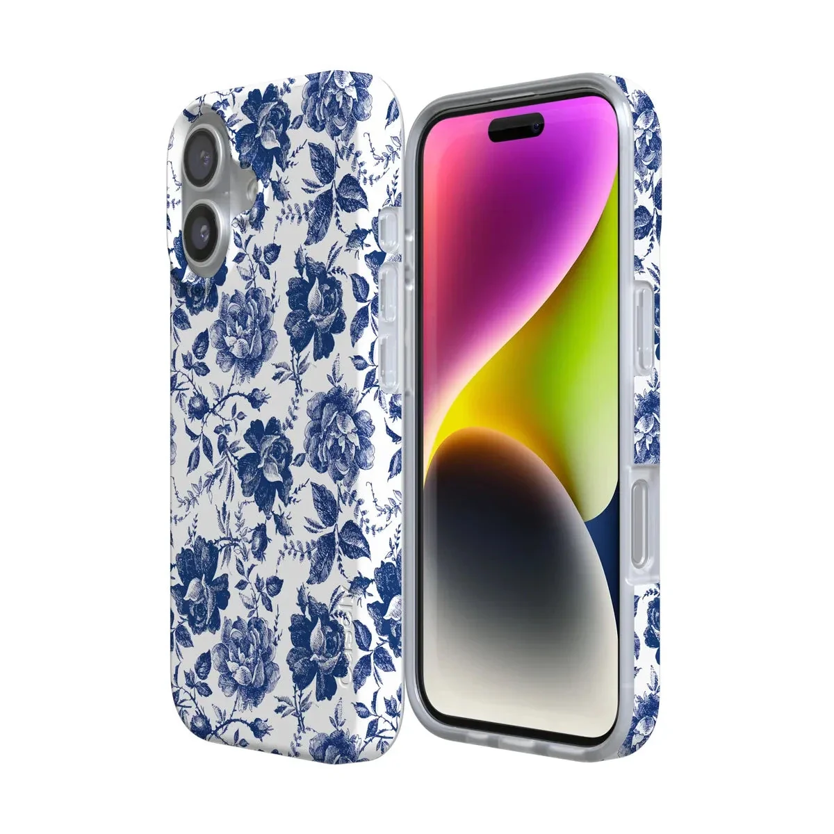 Rose to Fame | Blue & White Rose Floral Case - Image 120