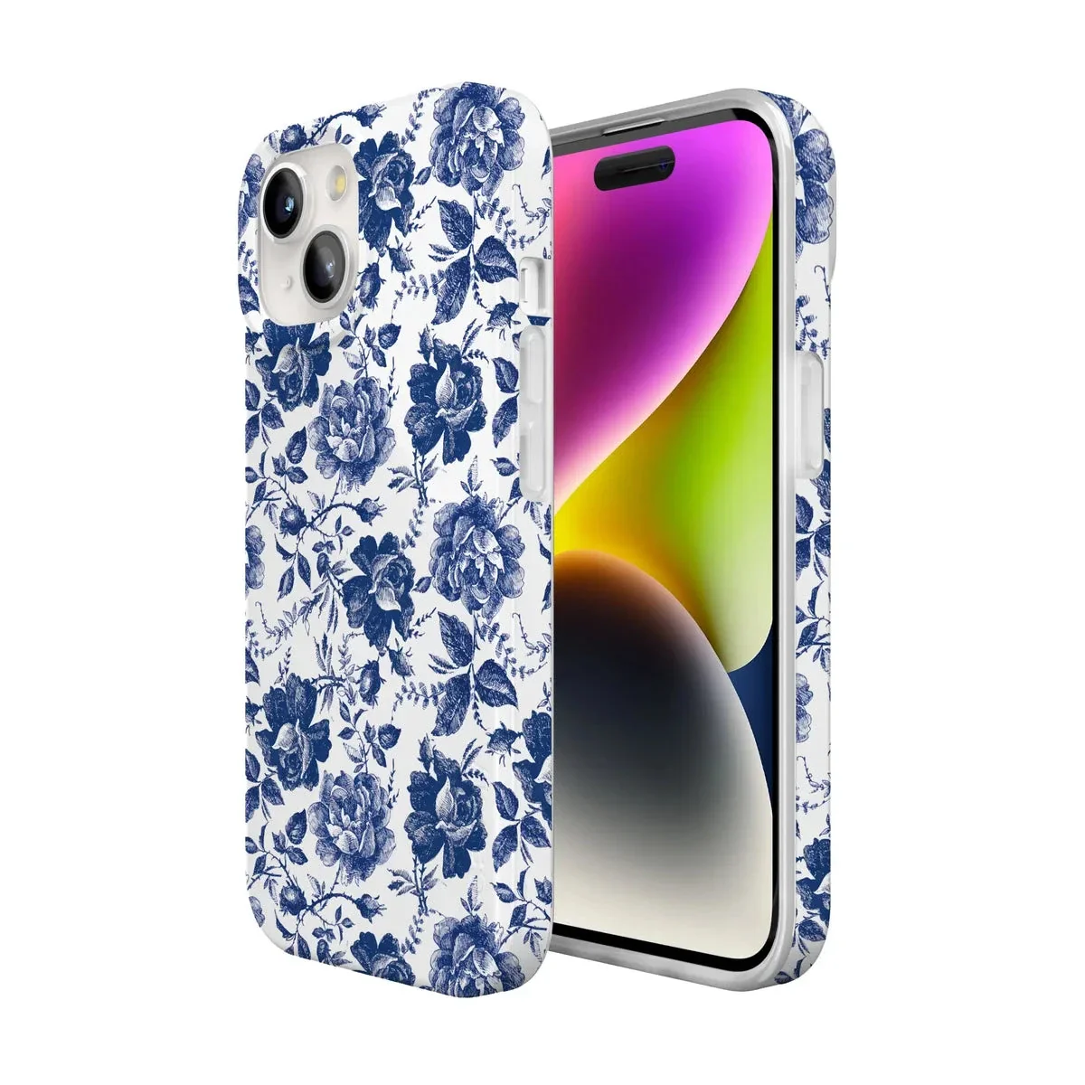 Rose to Fame | Blue & White Rose Floral Case - Image 132
