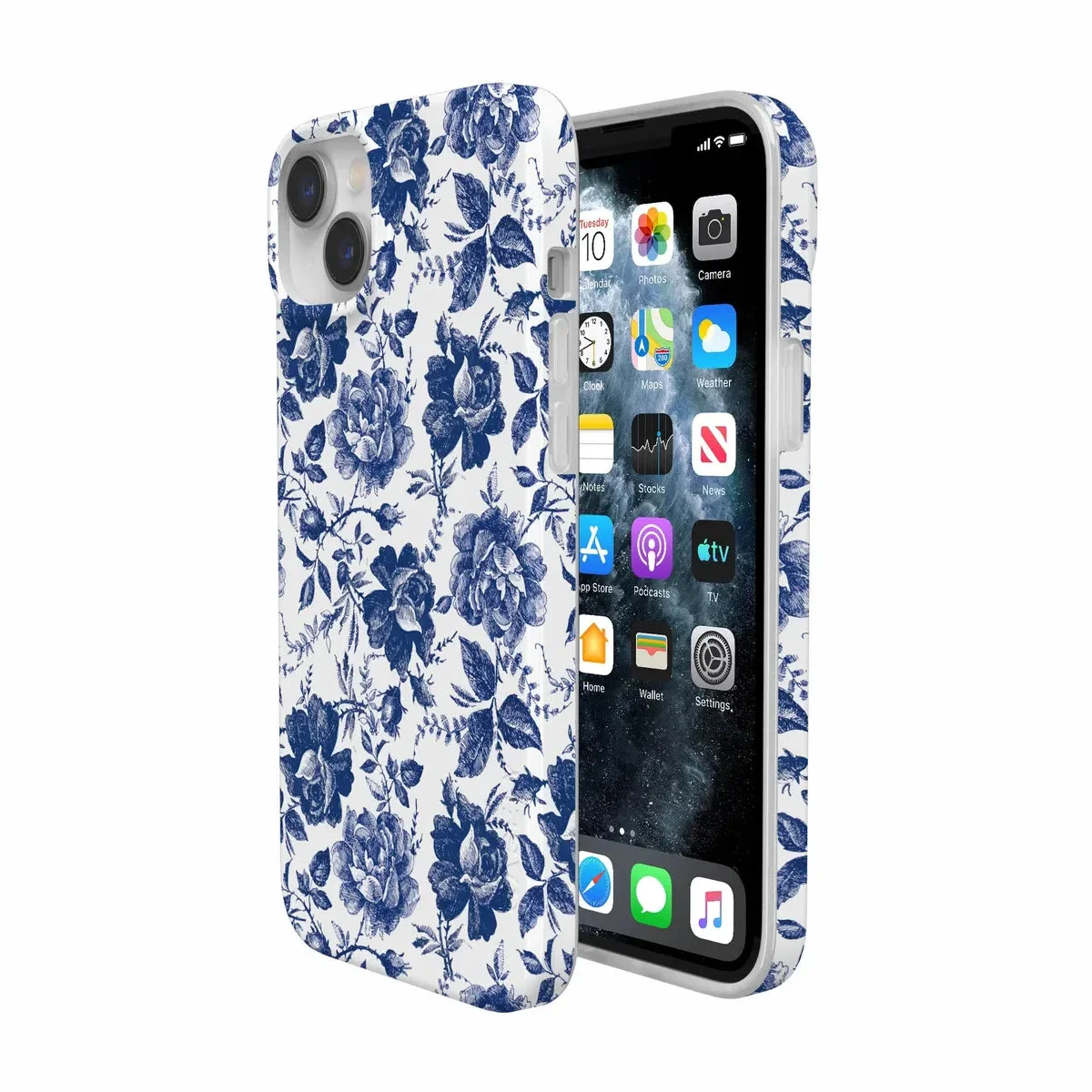 Rose to Fame | Blue & White Rose Floral Case - Image 135