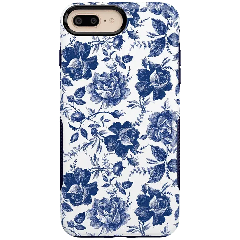 Rose to Fame | Blue & White Rose Floral Case - Image 47