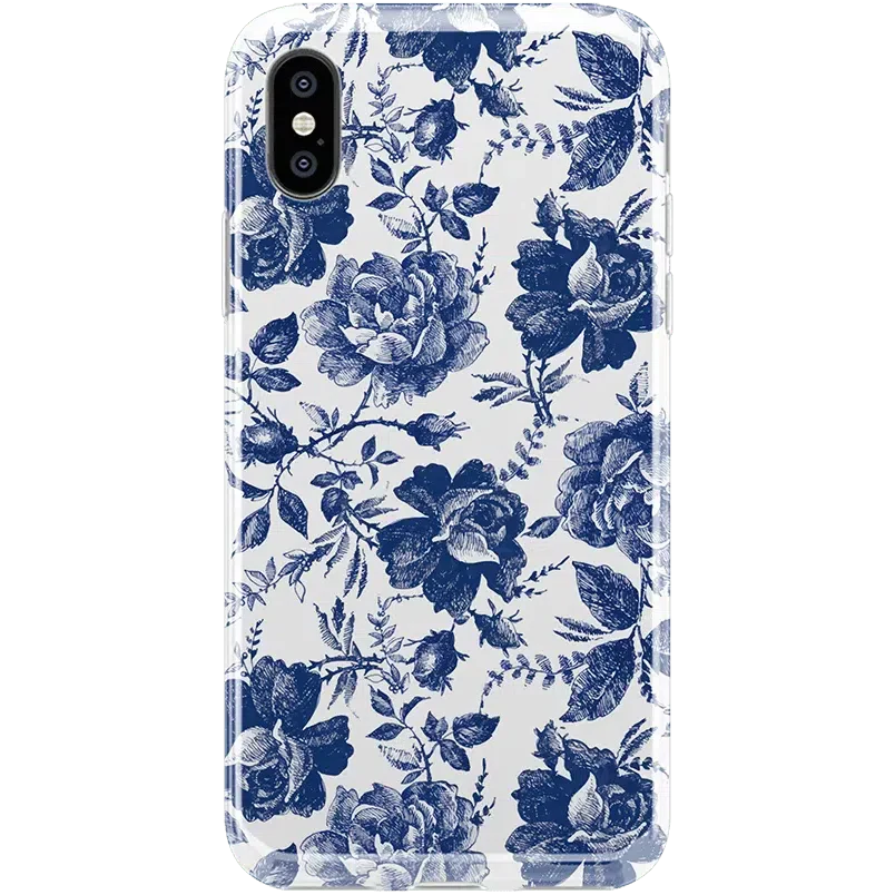 Rose to Fame | Blue & White Rose Floral Case - Image 80