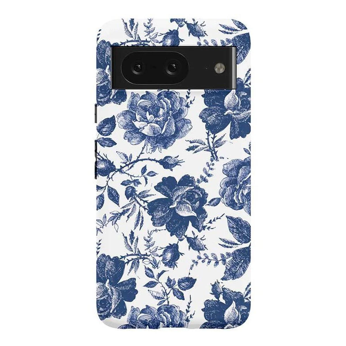 Rose to Fame | Blue & White Rose Floral Google Pixel Case - Image 13