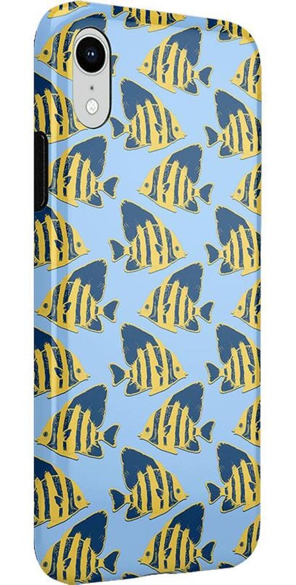 Something's Fishy | Navy Blue & Yellow Fish Print Case - Image 11