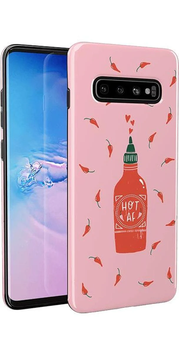 Spicy AF | Pink Chili Hot Sauce Samsung Case - Image 8
