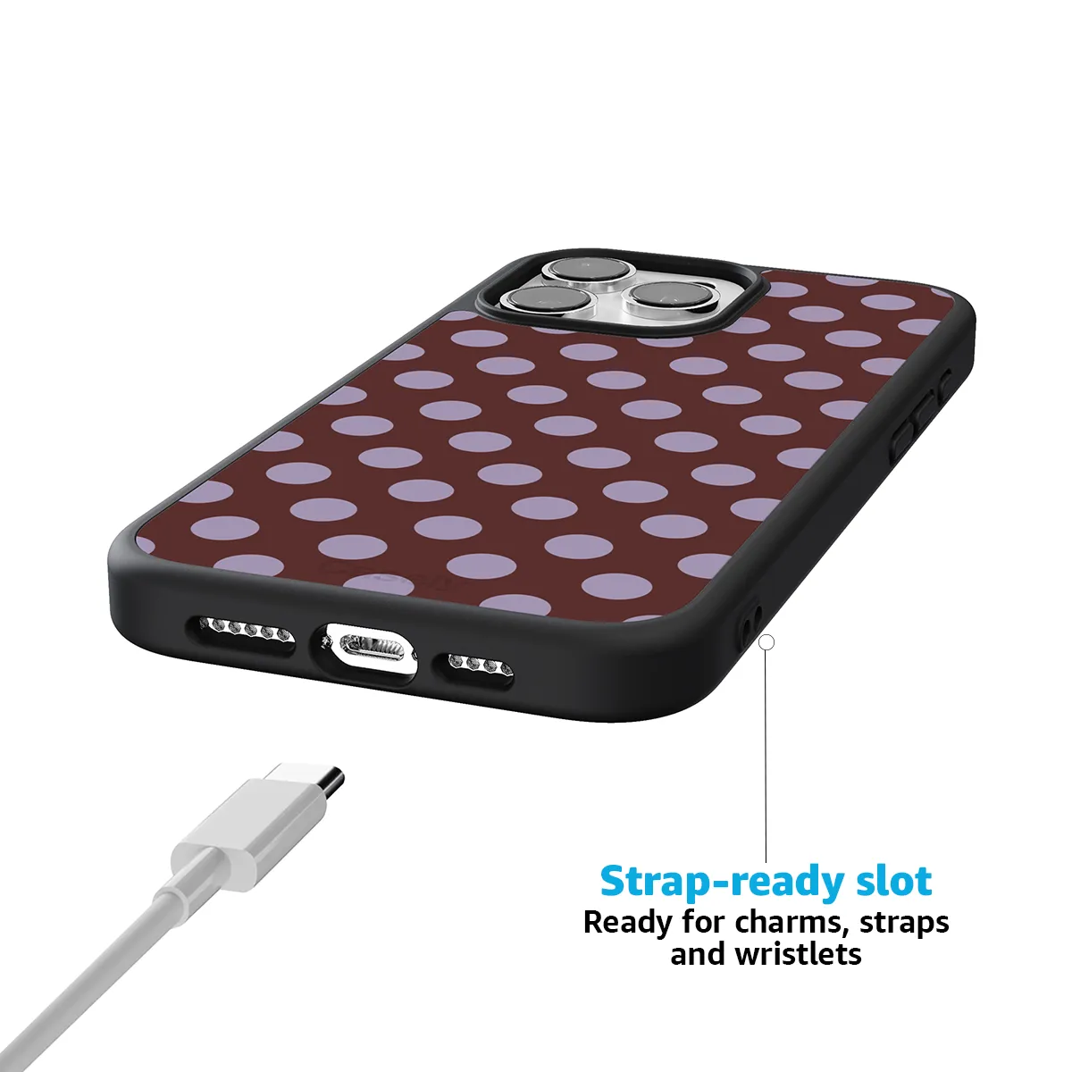 Spotted in SoHo | Burgundy Polka Dot Case - Image 207