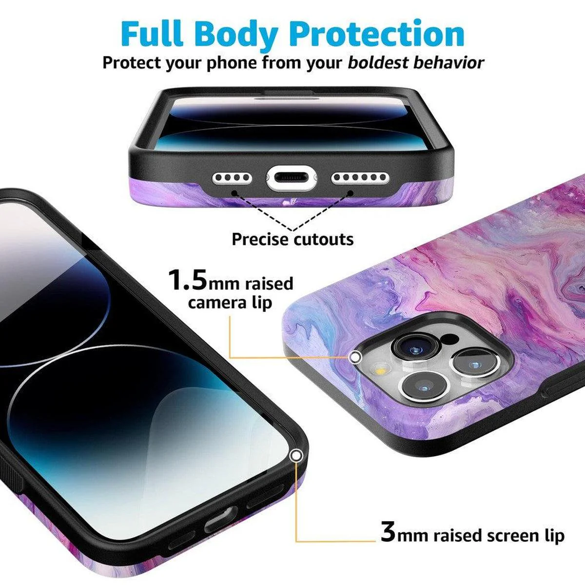 Tie Dying Over You | Purple Marble iPhone Case - Image 116