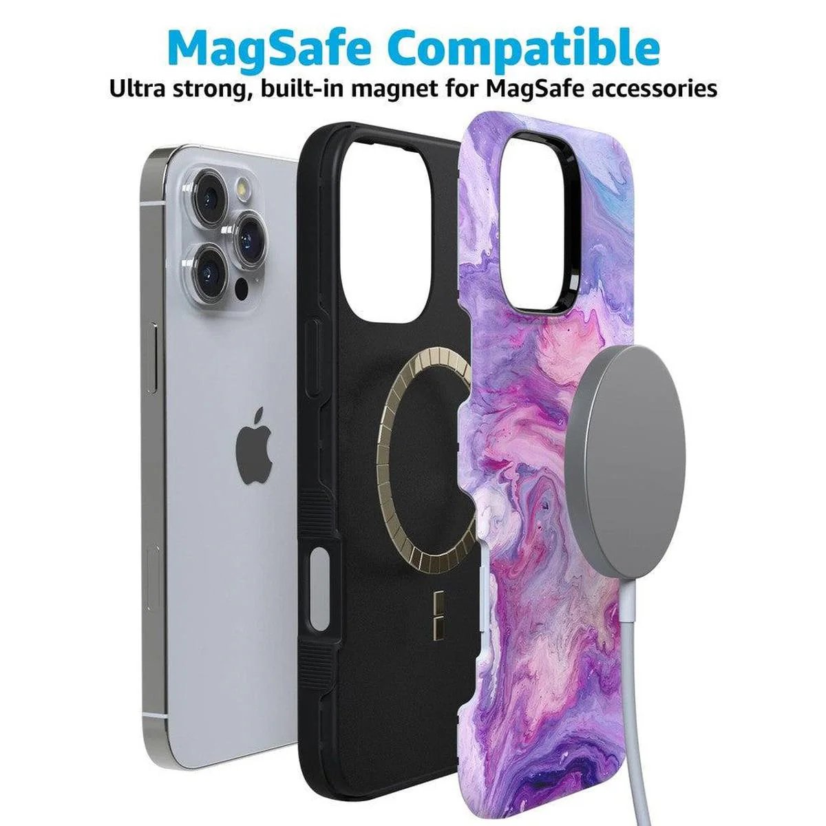 Tie Dying Over You | Purple Marble iPhone Case - Image 124