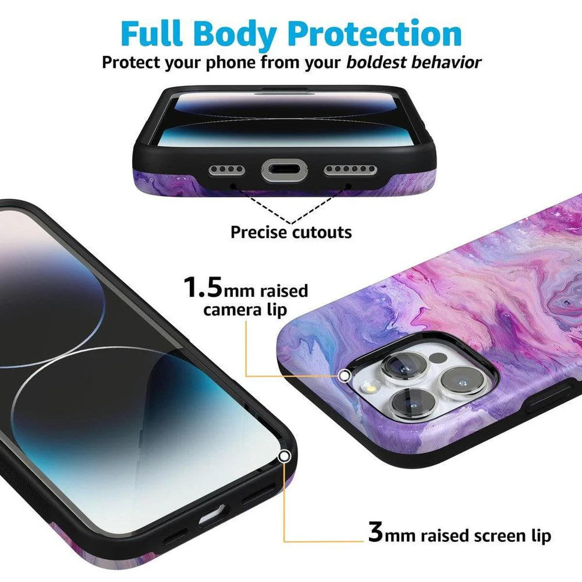 Tie Dying Over You | Purple Marble iPhone Case - Image 127