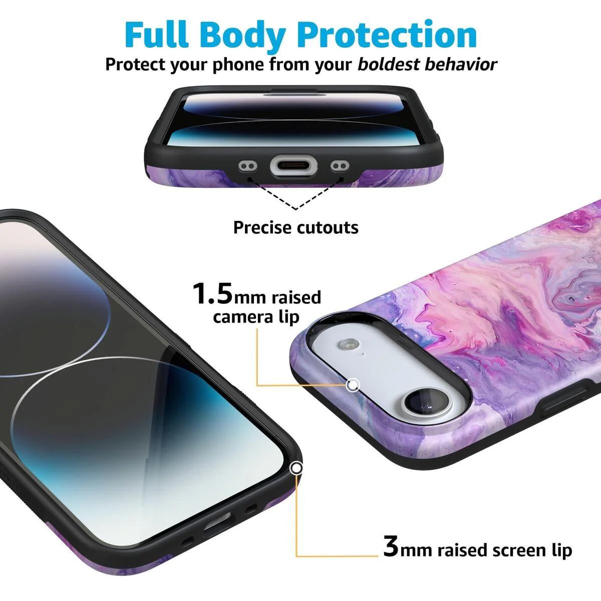 Tie Dying Over You | Purple Marble iPhone Case - Image 149
