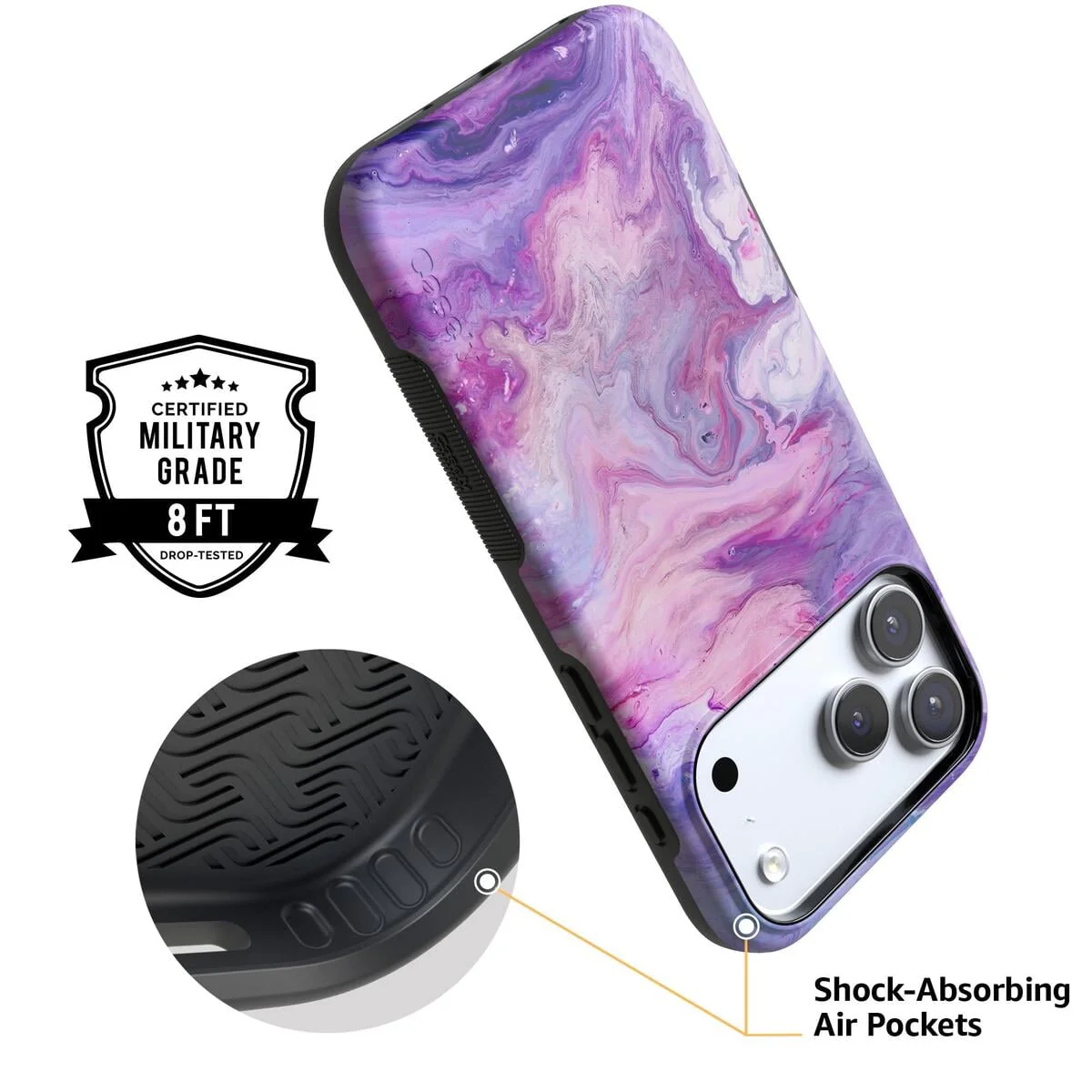 Tie Dying Over You | Purple Marble iPhone Case - Image 4